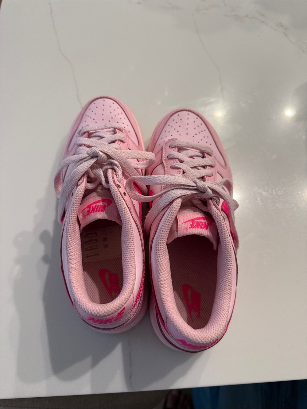 Nike Girls Pink Low-Top Sneakers with Hot Pink Logo